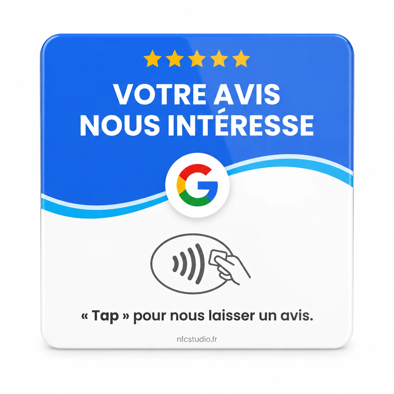 Plaque Plexi Avis Google sans QR code