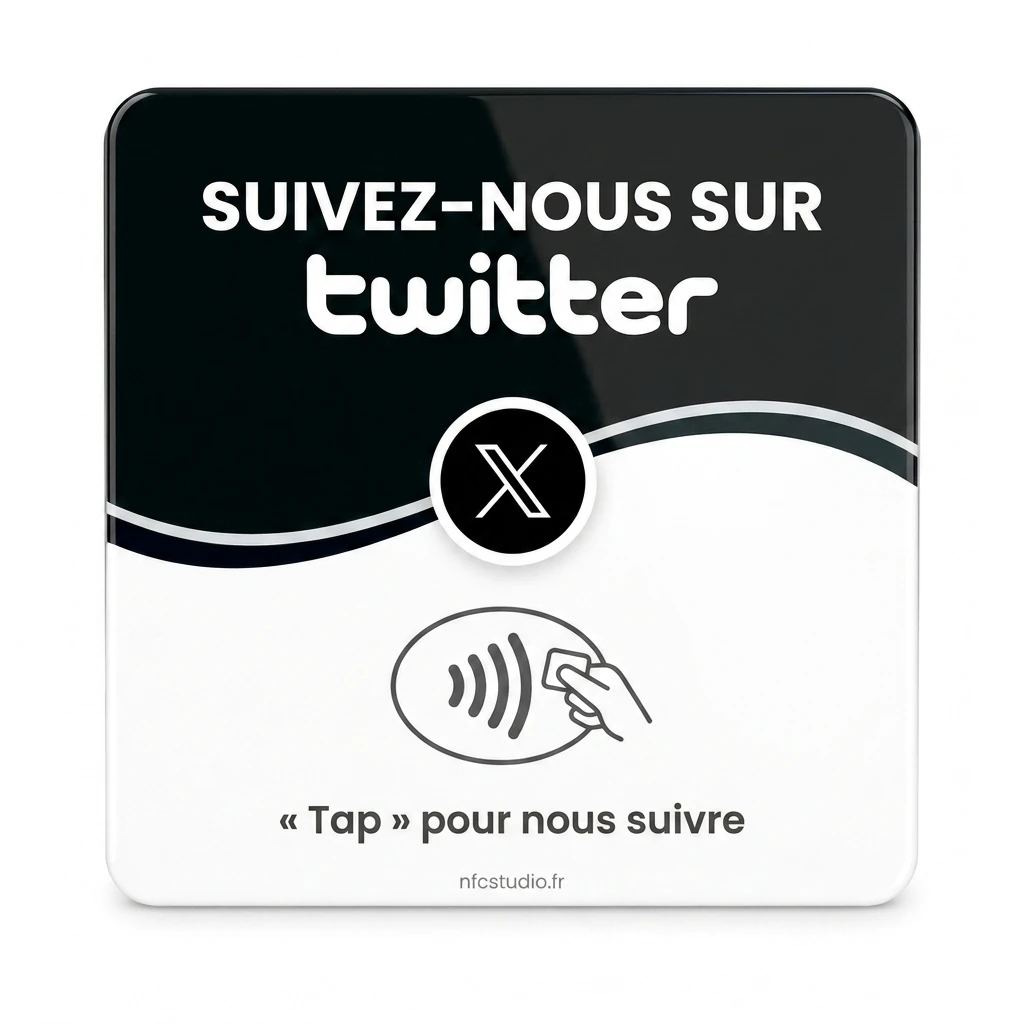 Plaque Plexi Twitter / X sans QR code