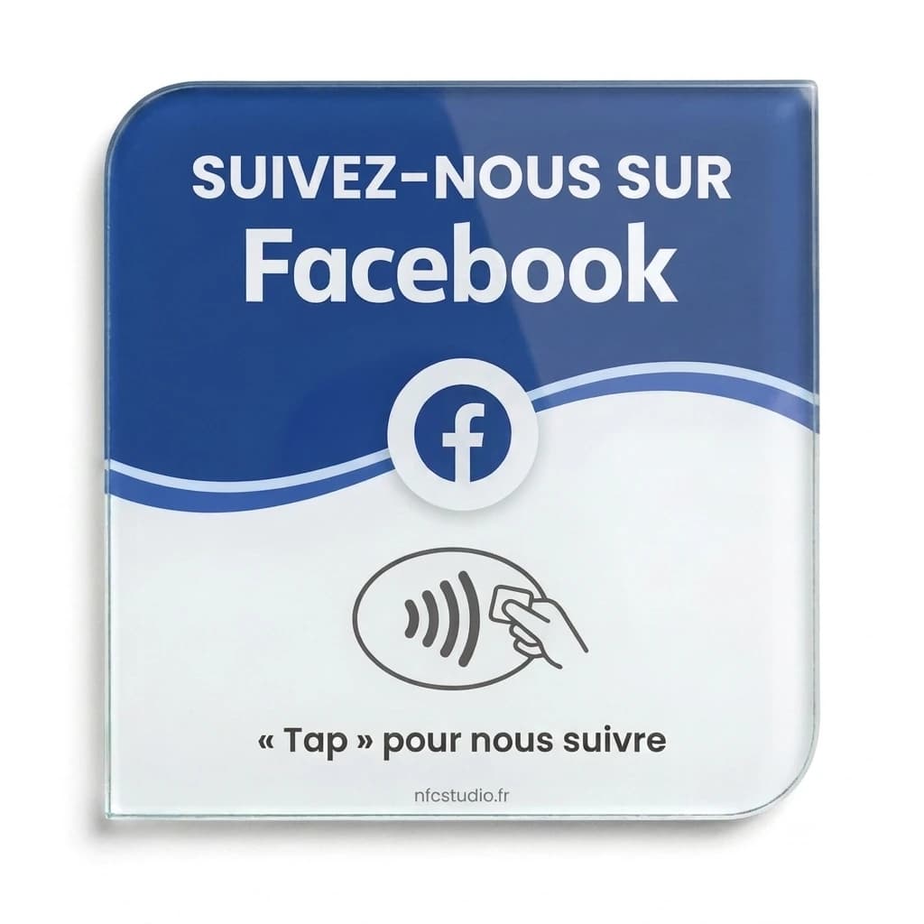 Plaque Verre Facebook