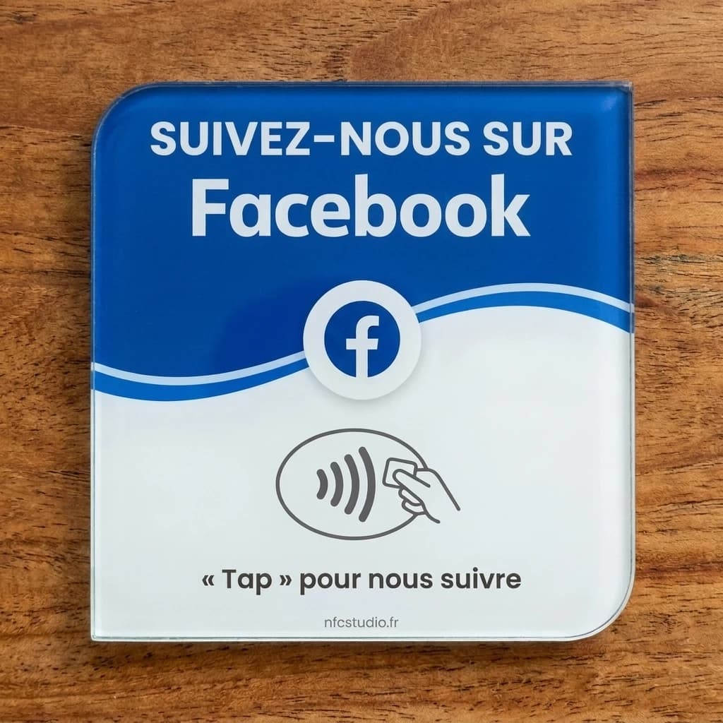 Plaque Verre Facebook