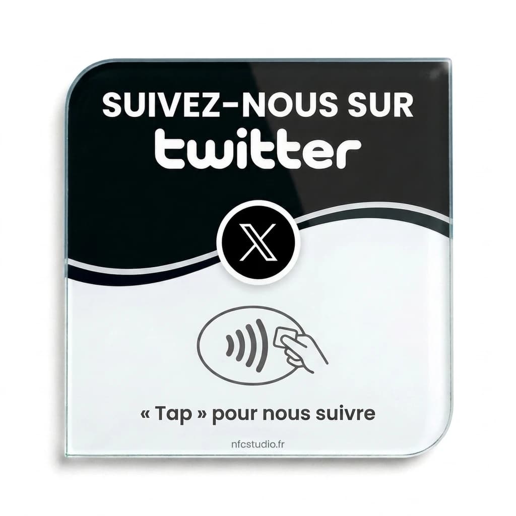 Plaque Verre Twitter / X