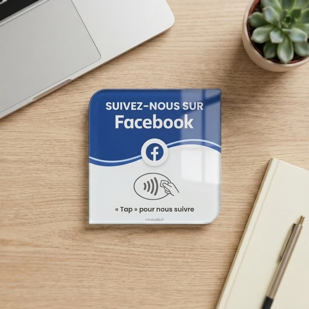 Plaque Verre Facebook