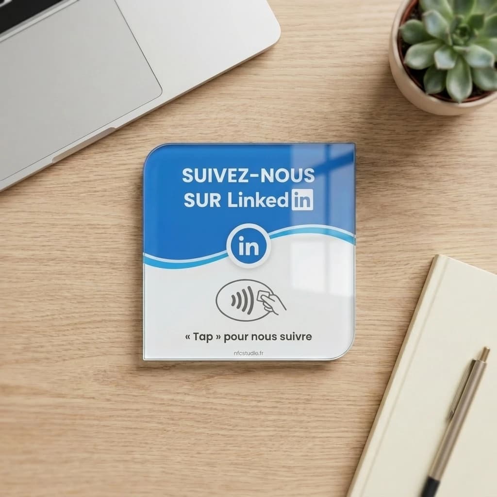 Plaque Verre LinkedIn